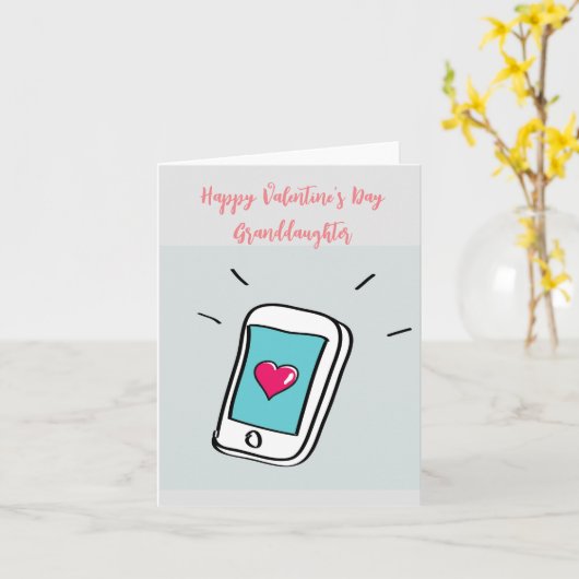 Valentijnsdag kleindochter kaart (Gele Bloem)