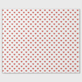 Valentijnsdag kleine rode hartjes verstrooid cadeaupapier (Vlak)