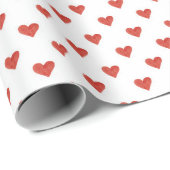 Valentijnsdag kleine rode hartjes verstrooid cadeaupapier (Rol Hoek)