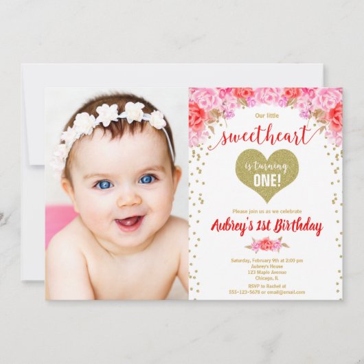 Valentijnsdag kleine verjaardagsfoto kaart (Voorkant)