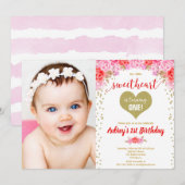 Valentijnsdag kleine verjaardagsfoto kaart (Voorkant / Achterkant)