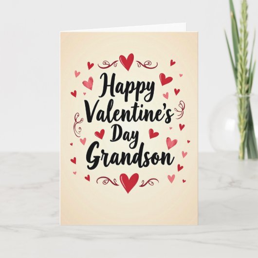 Valentijnsdag Kleinzoon Liefde Kaart (Voorkant)