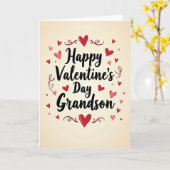 Valentijnsdag Kleinzoon Liefde Kaart (Gele Bloem)