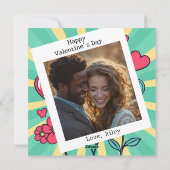 Valentijnsdag |  kleuren retro foto feestdagenkaart (Achterkant)