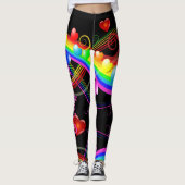 Valentijnsdag Kleurkleur Pop Leggings (Voorkant)