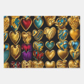 Valentijnsdag Kleurrijke Harten van Liefde Inpakpapier Vel (Voorkant 3)