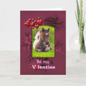 Valentijnsdag, Kneeling Dartmoor Pony Foal Feestdagen Kaart (Voorkant)