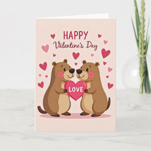 Valentijnsdag Knuffel Beer Koppel Liefdeskaart Kaart
