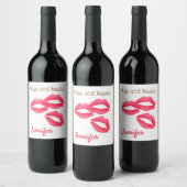 Valentijnsdag  knuffels en kussen wijn etiket (Flessen)