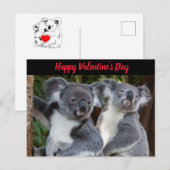 Valentijnsdag Koala Beren briefkaart (Voorkant / Achterkant)