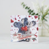 Valentijnsdag Koala's Platte Kerstkaart (Staand voorkant)