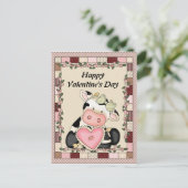 Valentijnsdag Koe Briefkaart (Staand voorkant)