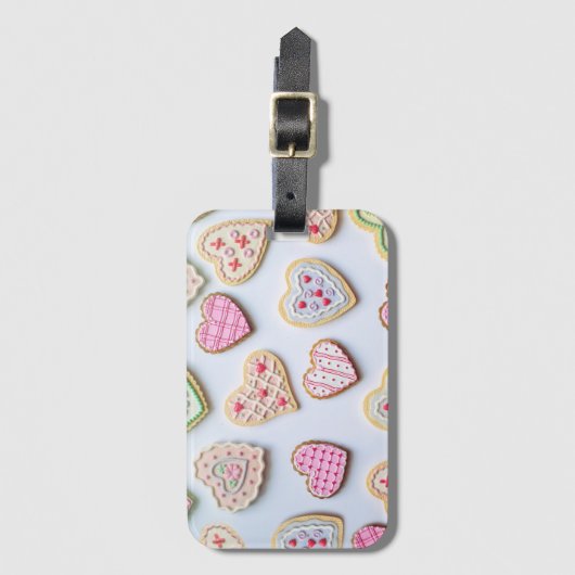 Valentijnsdag koekjes bagagelabel (Voorkant (verticaal))