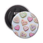 Valentijnsdag koekjes button flesopener (Voorkant)