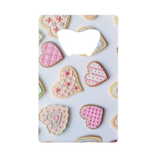 Valentijnsdag koekjes creditkaart flessenopener (Voorkant)