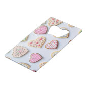 Valentijnsdag koekjes creditkaart flessenopener (Voorkant Gekanteld)