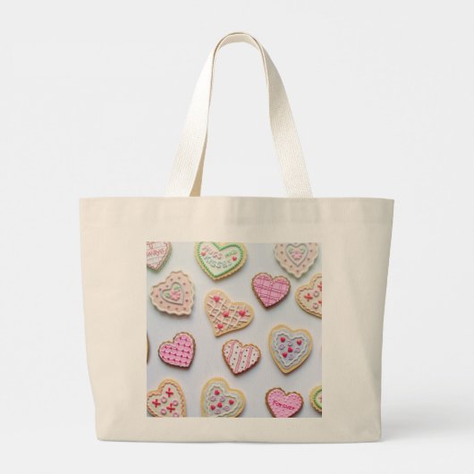 Valentijnsdag koekjes grote tote bag (Achterkant)