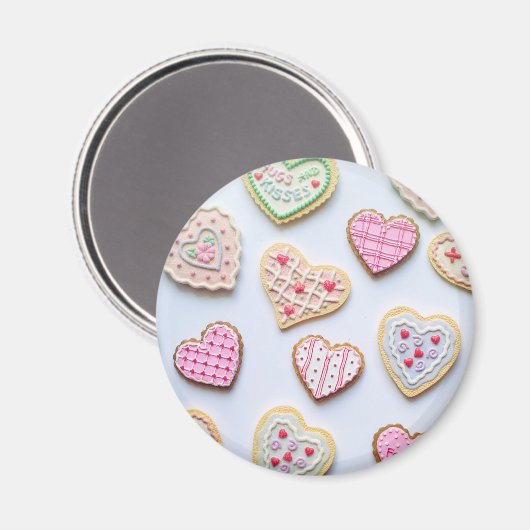 Valentijnsdag koekjes magneet (Voorkant / Achterkant)