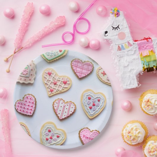 Valentijnsdag koekjes papieren bordje (Feest)