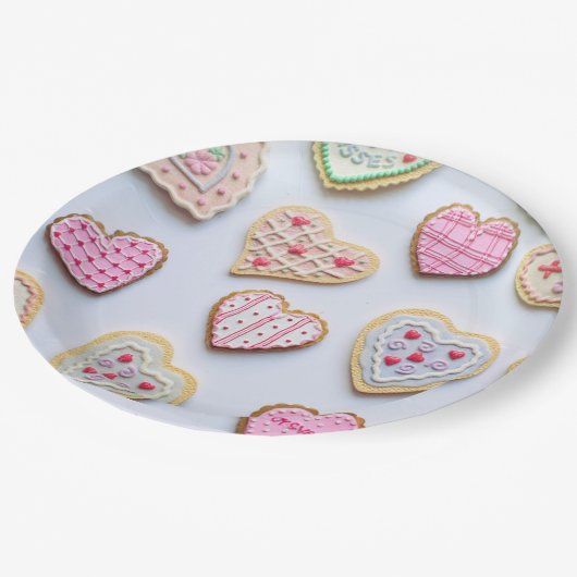 Valentijnsdag koekjes papieren bordje (Gekanteld)