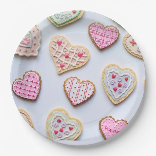 Valentijnsdag koekjes papieren bordje (Voorkant)