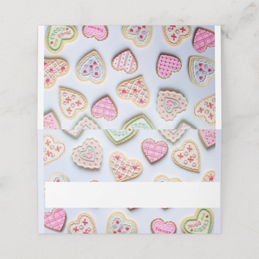 Valentijnsdag koekjes plaatskaartje (Buitenkant ongevouwen)