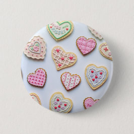 Valentijnsdag koekjes ronde button 5,7 cm