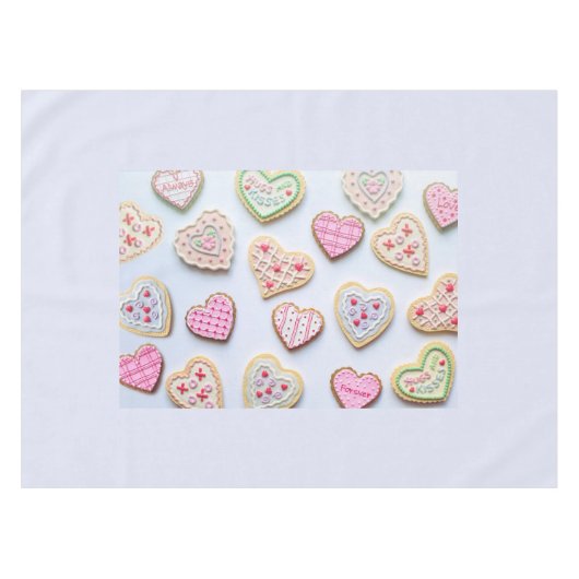 Valentijnsdag koekjes tafelkleed (Voorkant (Horizontaal))