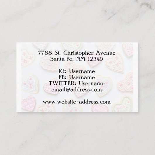 Valentijnsdag koekjes visitekaartje (Achterkant)