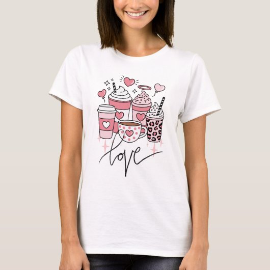 Valentijnsdag Koffie Liefhebber Shirt (Voorkant)