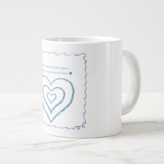 Valentijnsdag koffie mok blauwe harten liefde (Voorkant rechts)