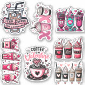 Valentijnsdag koffie sticker pack (Voorkant)