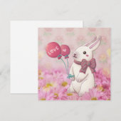 Valentijnsdag: Konijn & Bloemen Feestdagenkaart (Voorkant / Achterkant)