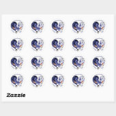 Valentijnsdag konijntje hart liefde blauw Schattig Ronde Sticker (Vel)