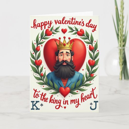 Valentijnsdag Koning Hart Kaart (Voorkant)