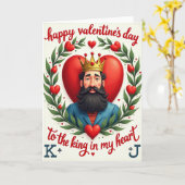 Valentijnsdag Koning Hart Kaart (Gele Bloem)