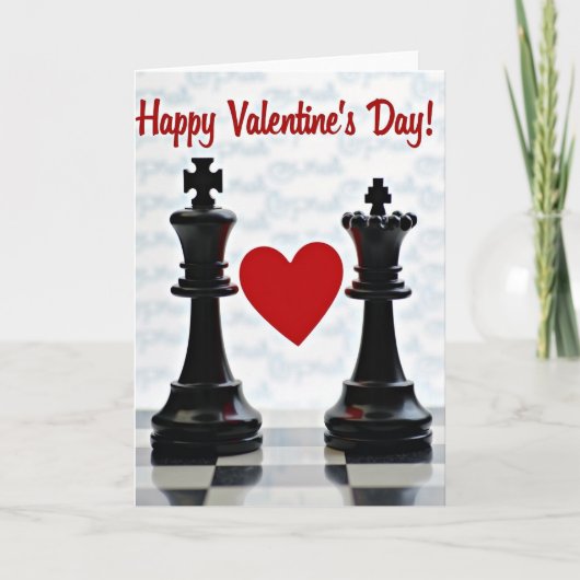 Valentijnsdag Koning Koningin Hart Kaart (Voorkant)