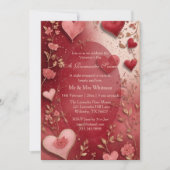 Valentijnsdag Koppel Romantische Soiree Rode Harte Kaart (Voorkant)