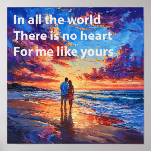 🌹 Valentijnsdag Koppel Strand Liefde Romantische  Poster