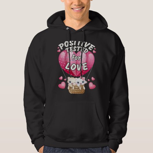 Valentijnsdag koppels rode hartballon hoodie (Voorkant)
