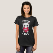 Valentijnsdag koppelt panda - beer met hart t-shirt (Voorkant volledig)