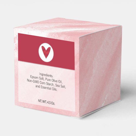 Valentijnsdag koraal roze Waterverf badbom Bedankdoosjes (Achterkant)