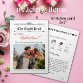 Valentijnsdag Krant Bloem Boeket Rood Hart Inpakpapier Vel