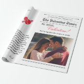 Valentijnsdag Krant Ons liefdesverhaal Bloem Cadeaupapier (Uitgerold)