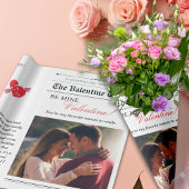 Valentijnsdag Krant Ons liefdesverhaal Bloem Cadeaupapier