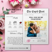 Valentijnsdag krant Onze liefde verhaal tijdlijn Cadeaupapier