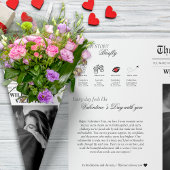 Valentijnsdag krant Onze liefde verhaal tijdlijn Cadeaupapier