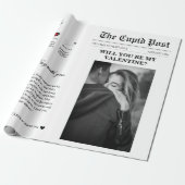 Valentijnsdag krant Onze liefde verhaal tijdlijn Cadeaupapier (Uitgerold)