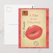 Valentijnsdag  Kus Frans Briefkaart (Voorkant / Achterkant)