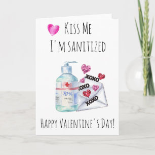 Valentijnsdag Kus me Ik ben Gedesinfecteerd Quaran Kaart